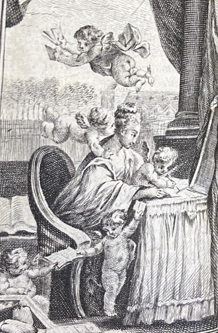 Detail of frontispiece illustration of 'Le Secretaire des Dames', Paris, Desnos c.1772 (Bibliothèque de l’Arsenal)