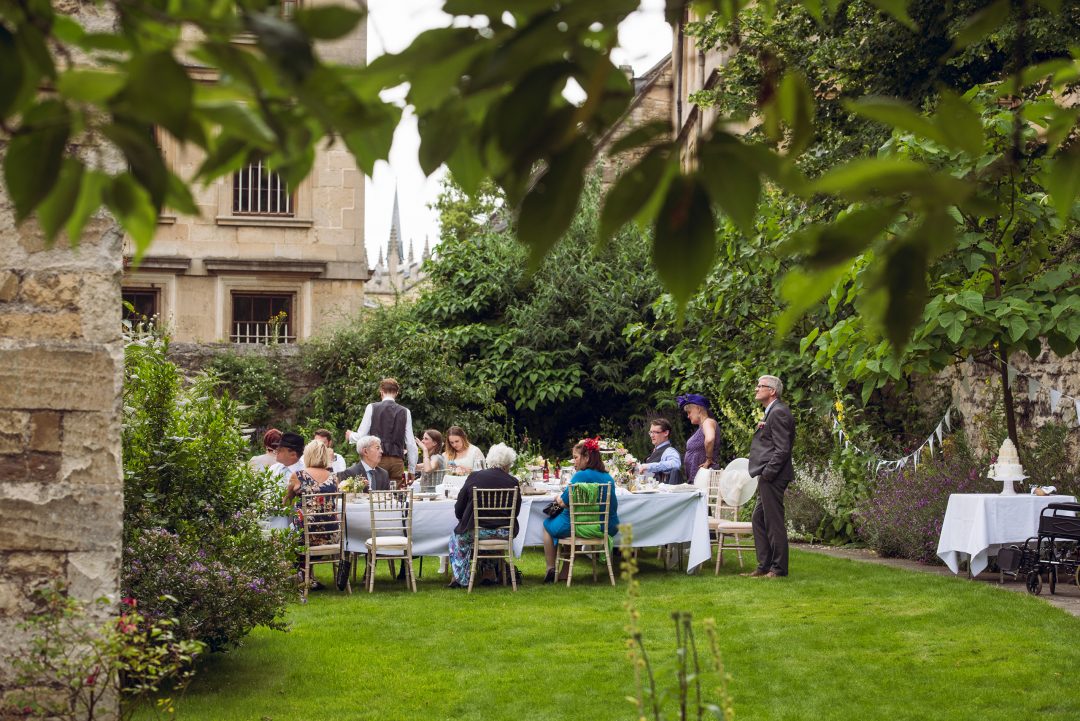 Wedding reception in the Broadbent Garden, photo by John Cairns