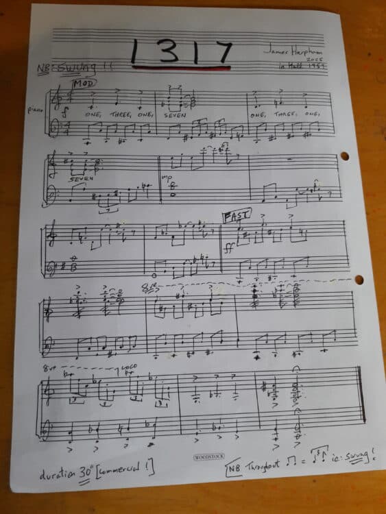 James Harpham - 1317 Challenge A sheet of piano music