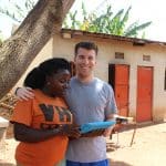 James O'Donovan with a colleague in Uganda