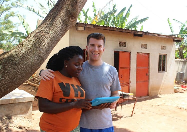 James O'Donovan with a colleague in Uganda