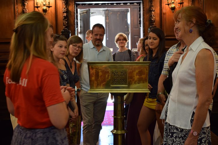 Open Day visitors looking around the College Chapel