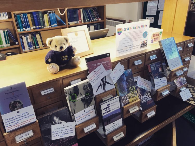 LGBTQIA+ Library Book display 2023 LGBTQIA+ History Book doisplay