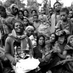 An outdoor clinic run by a mobile nurse in Ethiopia