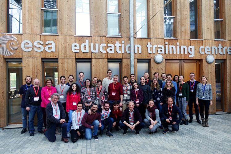Lucy Kissick with other participants outside the ESA training centre
