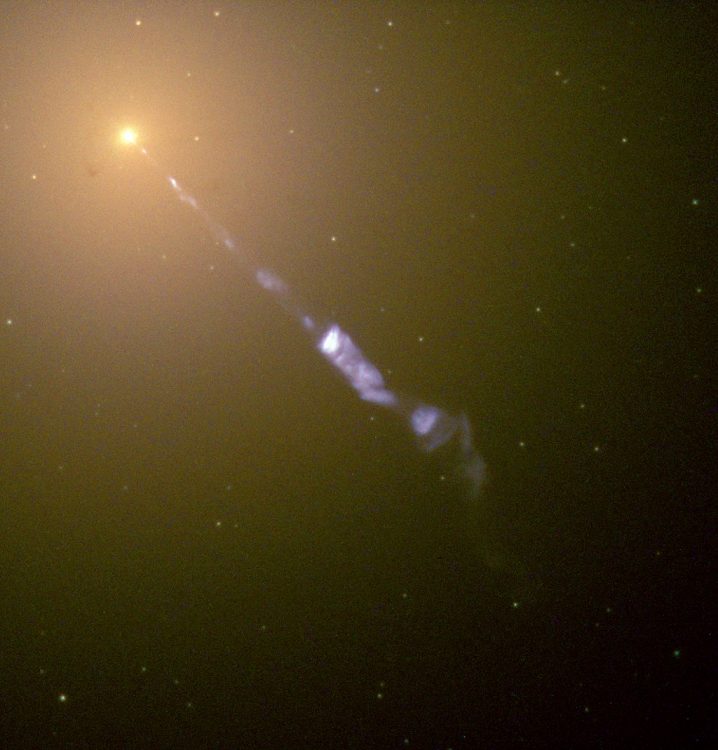 The jet emerging from the galactic core of M87