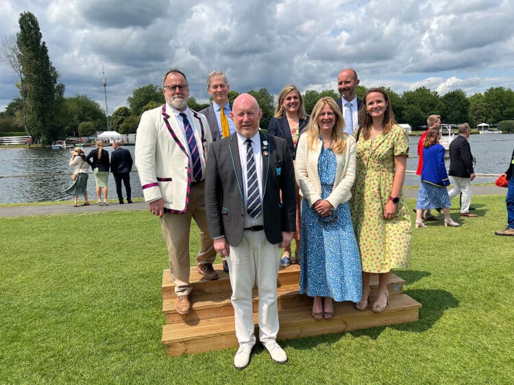 MBB and guests_smaller Bruce Kinsey (welfare Dean of Balliol), Rob Whittaker, Kathy Willis (Hall Principal), Claire Nichols, Eleanor Burnett and Mark Blandford-Baker