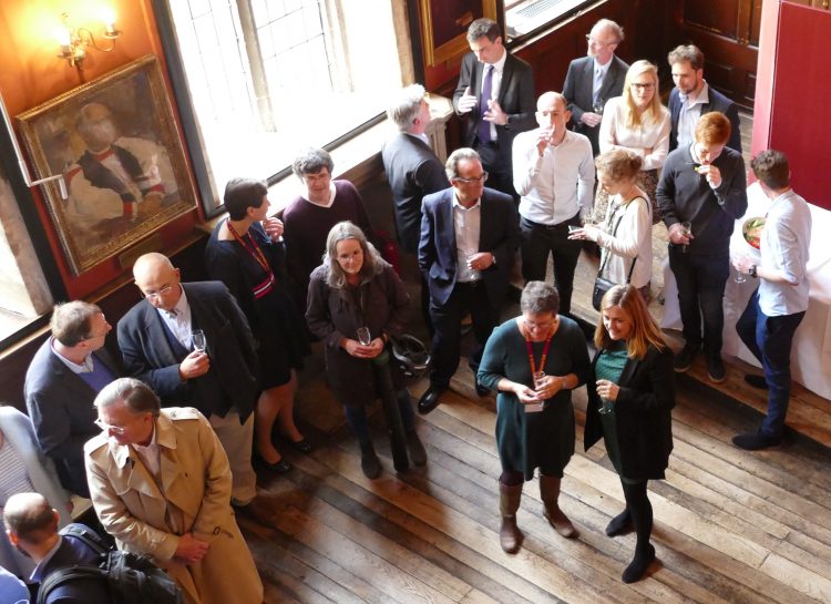 Guests at the reception for the new Principal, in the Old Dining Hall