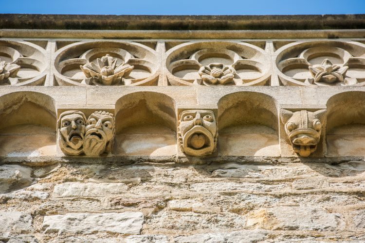 Grotesques on the library tower