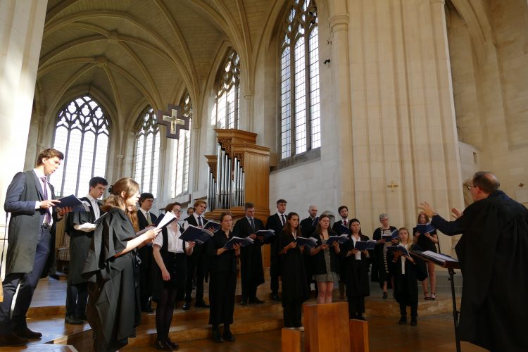 Choir of St Edmund Hall playing at Douai Abbey