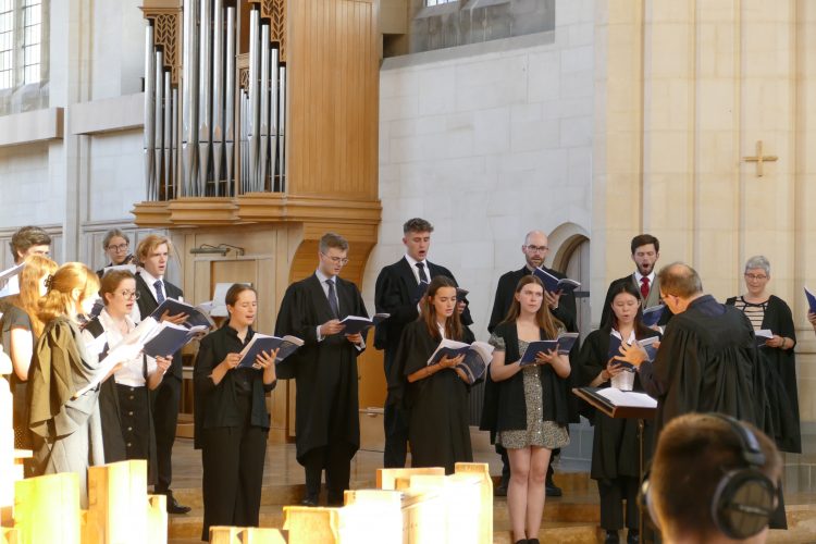 Choir at St Edmund Hall playing at Douai Abbey
