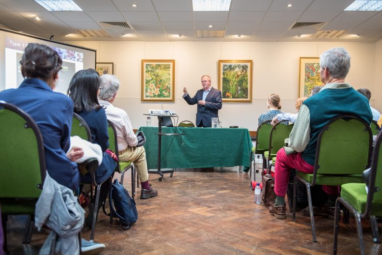 Paul Johnson giving a Teddy Talk in the Pontigny Room