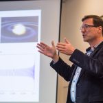 Prof. Philipp Podsiadlowski talking about gravitational wave astronomy at the 2017 St Edmund Hall Research Expo