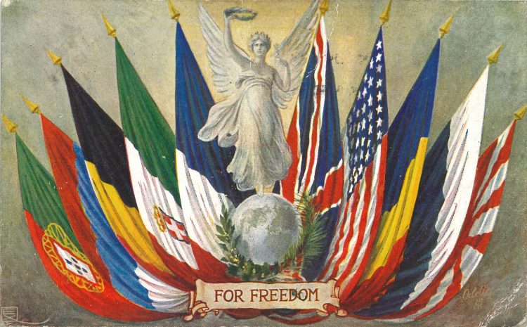 'For Freedom' wartime postcard