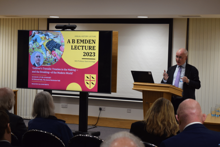 David Armitage giving A B Emden lecture