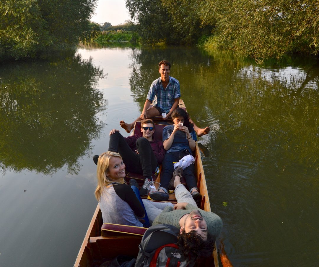 Students in a punt on the River Isis