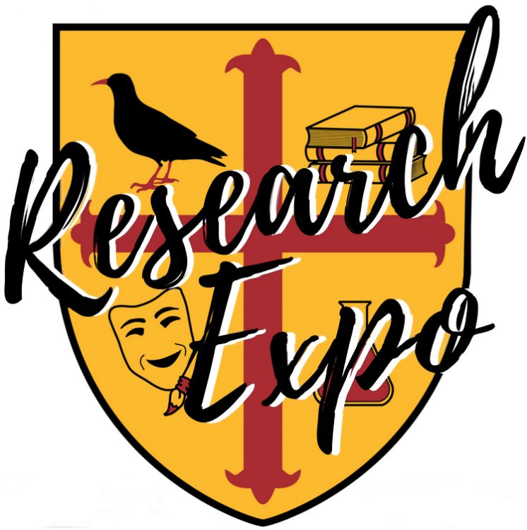 Logo for the Research Expo, based on the Teddy Hall crest