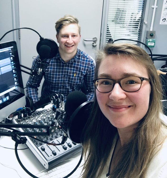 Richard Morter and Alice Watson in the Oxide Radio studio