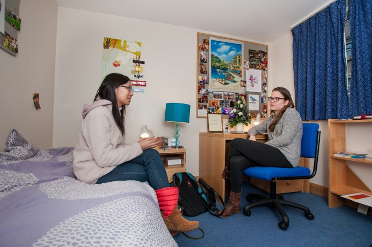 Visiting students in a room in the William R Miller Annexe