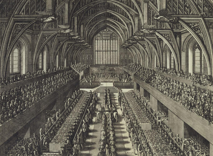 Feast at Westminister Hall for 1685 coronation