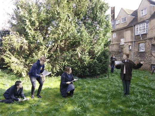 A rehearsal for the Shepherds play, in the churchyard