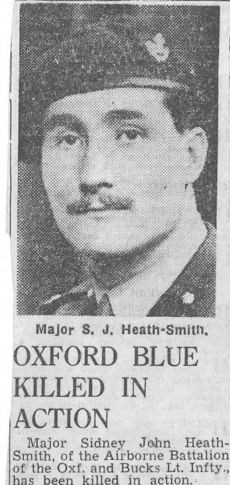 Sidney John Smith Newspaper clipping about his death in action during WW2