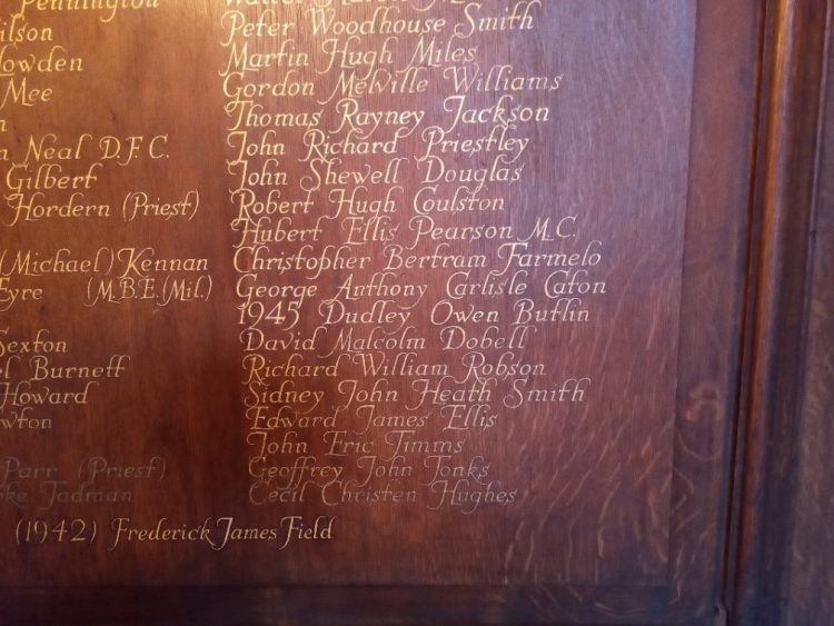 Sidney John Heath Smith commemorated in St Edmund Hall's Chapel