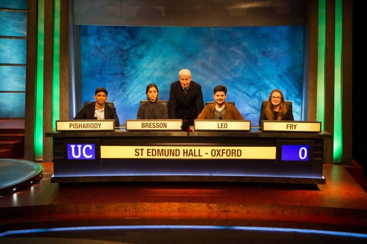 St Edmund Hall University Challenge Team and Jeremy Paxman