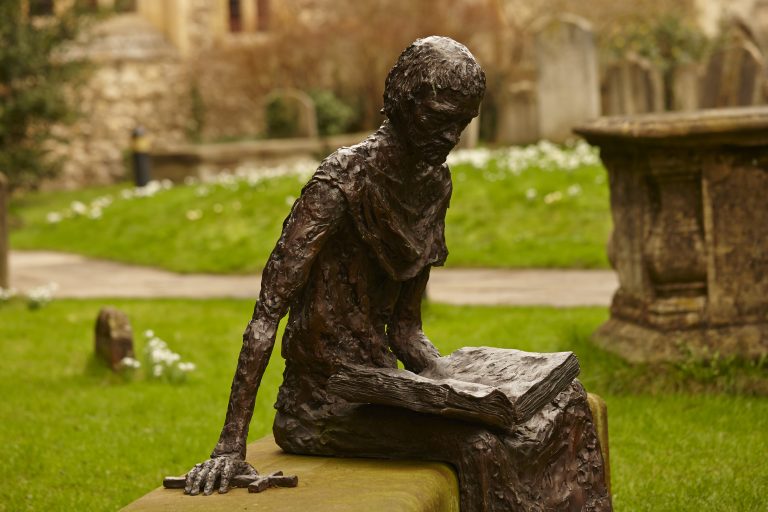 St Edmund statue - by Chirstopher Cornwell St Edmund of Abingdon Statue at St Edmund Hall