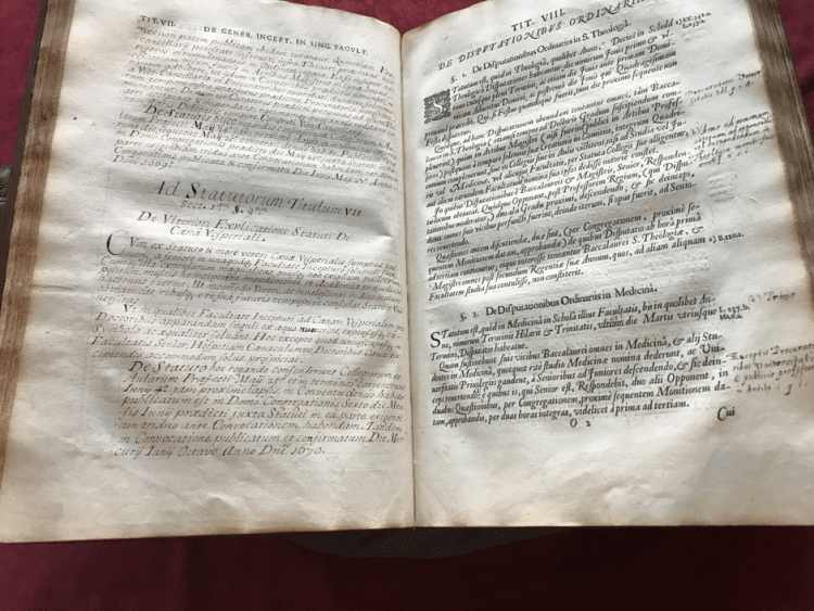 Statute of 1670 copied into statutes book