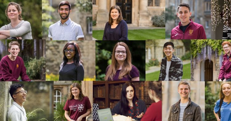 Students sitting on the grass in the College gardens Books in the Teddy Hall library Student Profiles Composite Header Open Graph