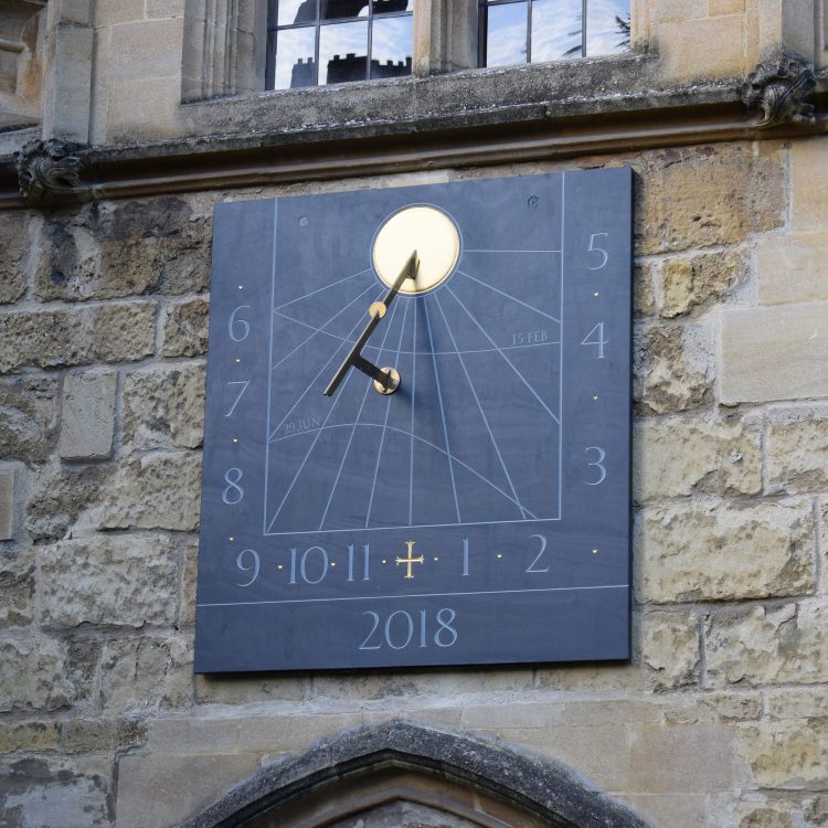 The sundial above the doors into the College Library