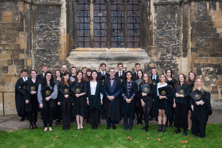 Choir of St Edmund Hall outside the library