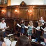 Teddy Hall Choir rehearsing in the College Chapel