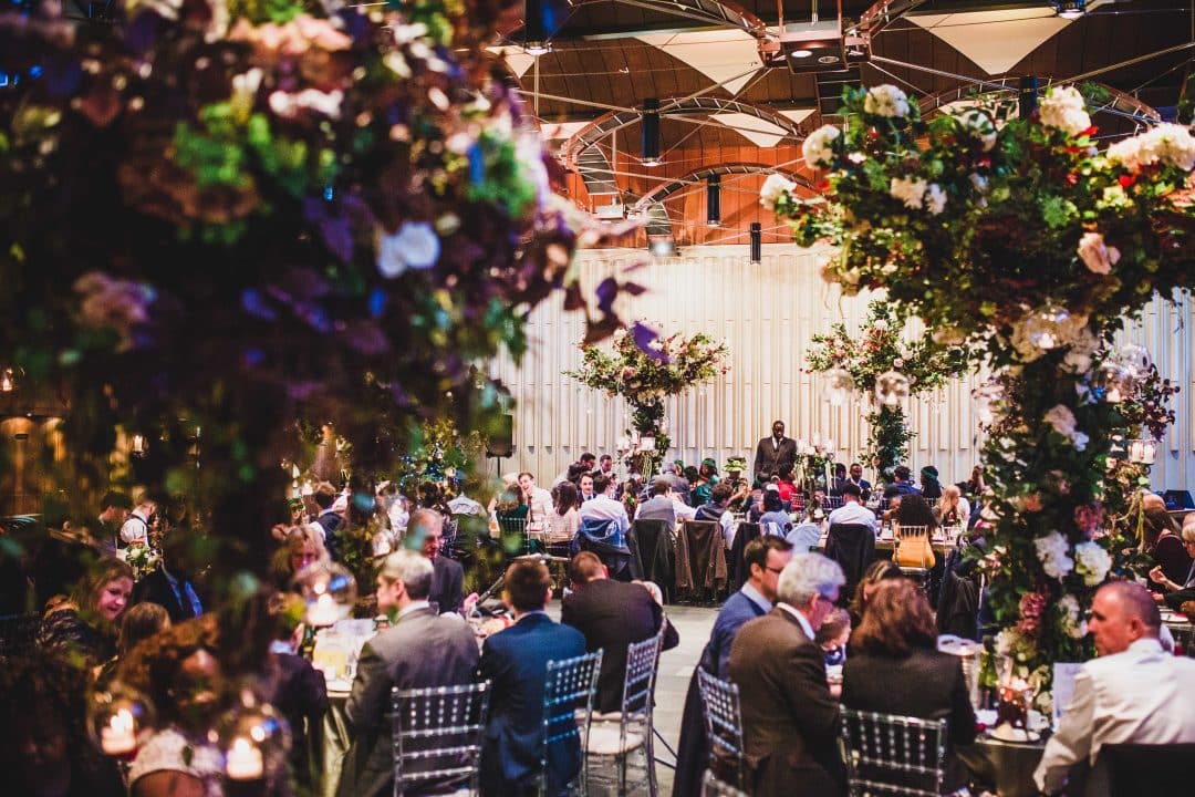 A wedding reception in the Wolfson Hall - photo by Tom Calton