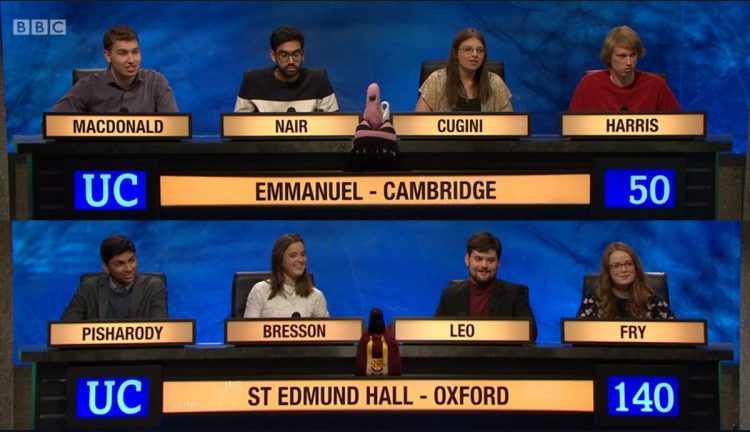 St Edmund Hall vs Emmanuel College Cambridge on University Challenge