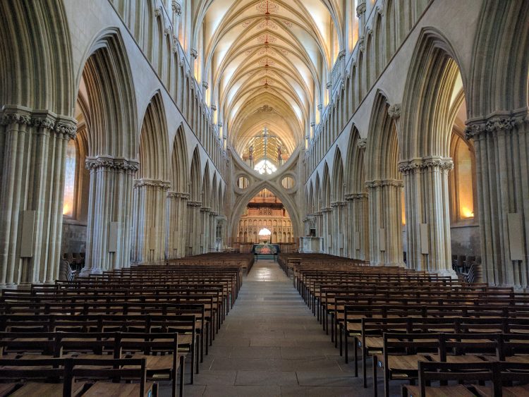The nave of Wells Cathedral