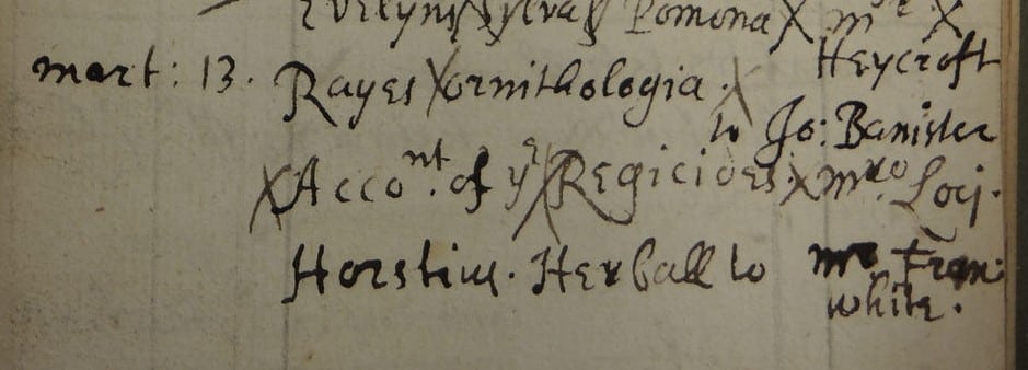 White entry in Crouch list Balliol College 825 e 16 Nicholas Crouch lending list pp.114-115 Balliol College 825 e 16 Nicholas Crouch lending list pp.114-115  - Reproduced by kind permission of the Master and Fellows of Balliol College