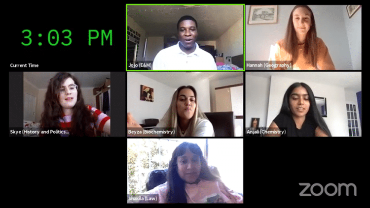 Student Ambassadors questions and answer session on Zoom