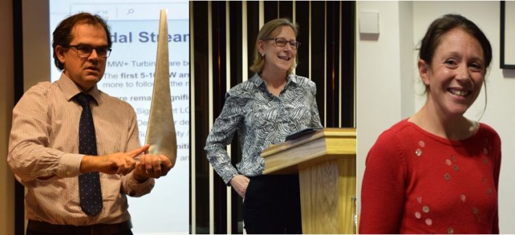 Richard Willden, Faith Wainwright and Jessica Bruce giving talks at the Engineering event