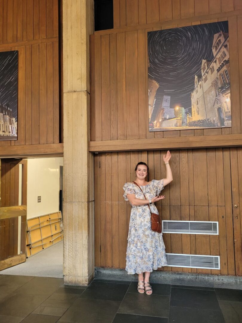 Sarah Savić Kallesøe at St Edmund Hall under the stars exhibition
