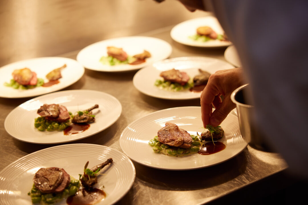 Fine Dining Food being prepared at the Hall