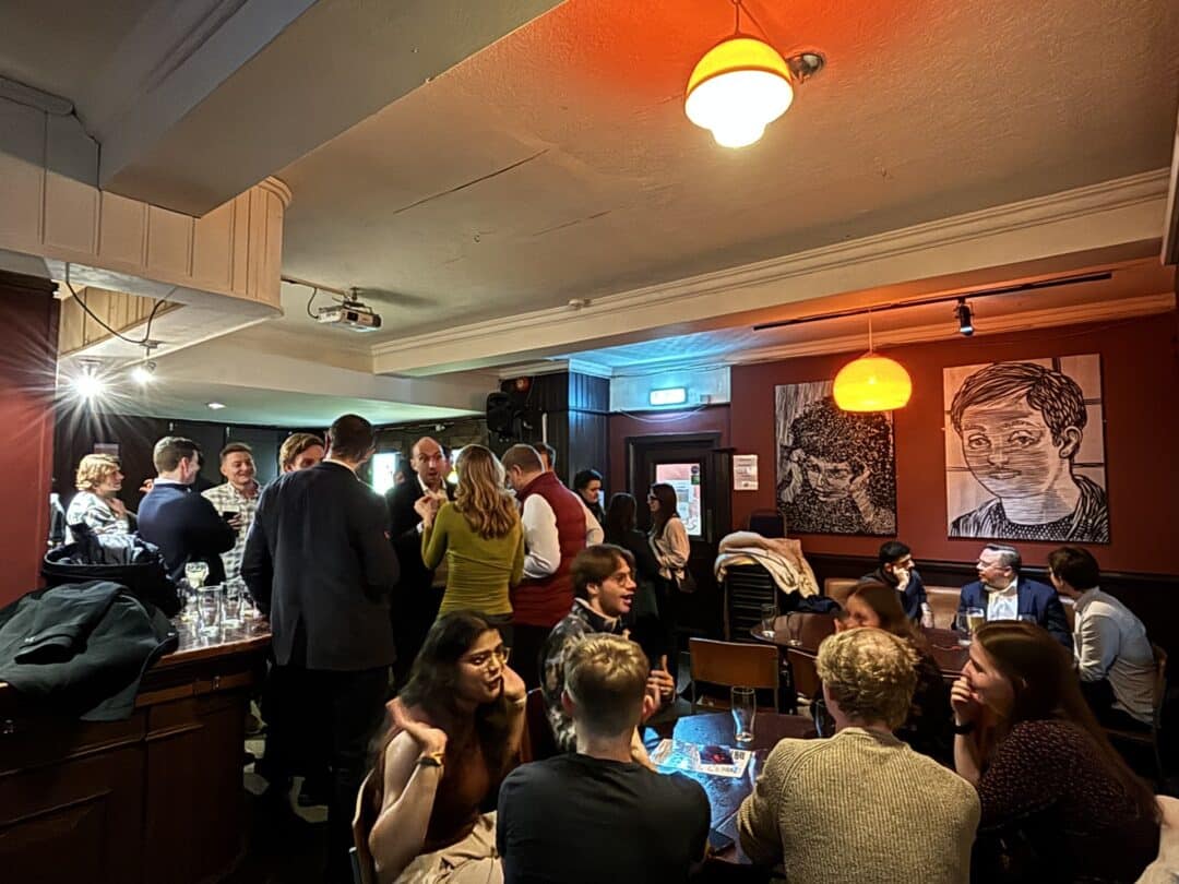 Image of a crowded pub taken from last year's London Drinks event